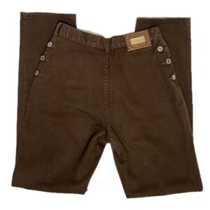 Vintage Lawman Bareback Chocolate Brown Western Cowgirl Denim Jeans Sz 28 (9/10)
